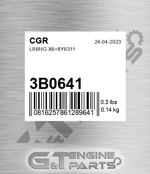 3B0641 Lining X6=8y6311