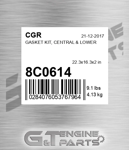 8C0614 Gasket Kit, Central & Lower