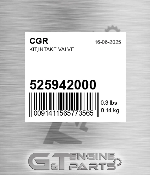 525942000 CGR Kit,intake Valve
