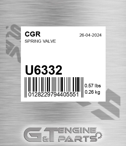 U6332 Spring Valve