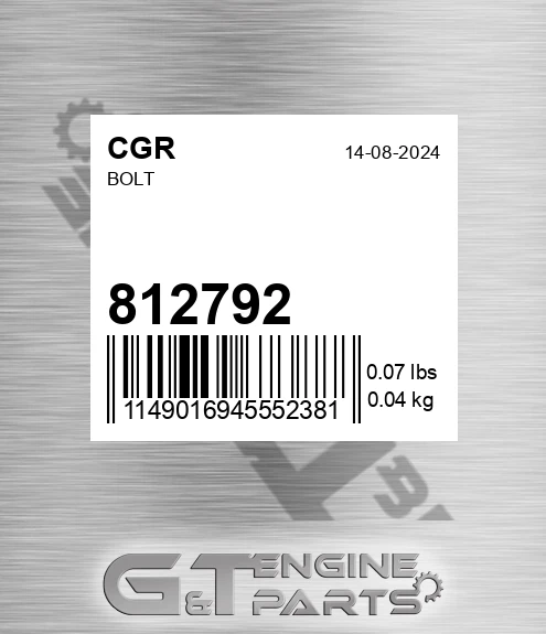 812792 CGR Bolt