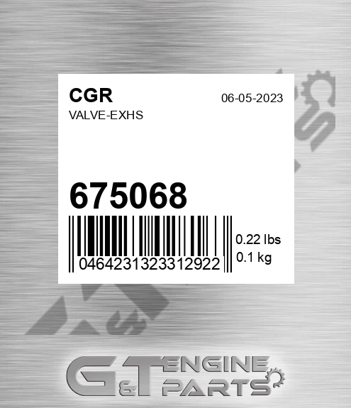 675068 CGR Valve-exhs