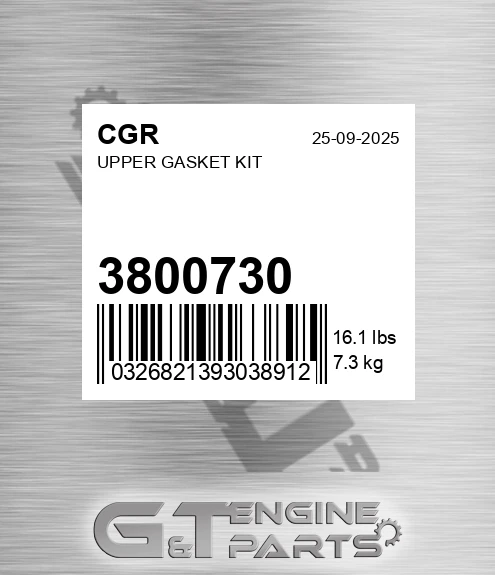 3800730 Upper Gasket Kit