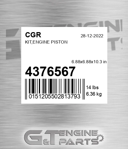 4376567 CGR Kit,engine Piston