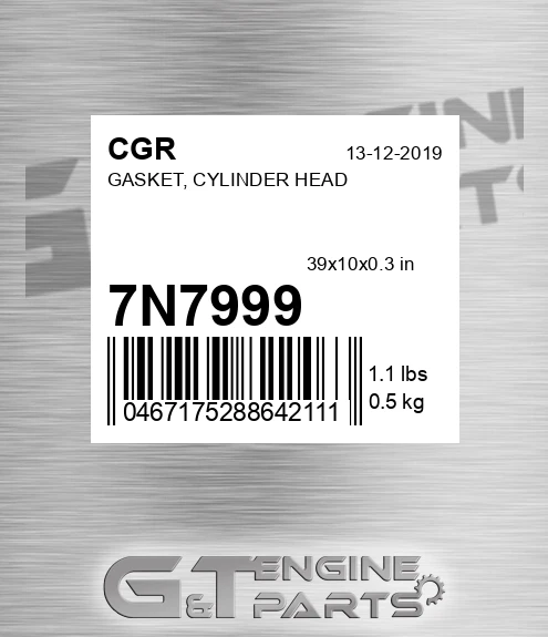 7N7999 Gasket, Cylinder Head for CGR