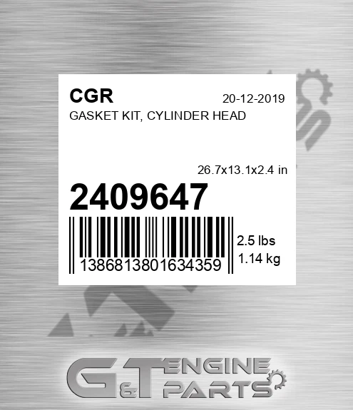 2409647 CGR Gasket Kit, Cylinder Head