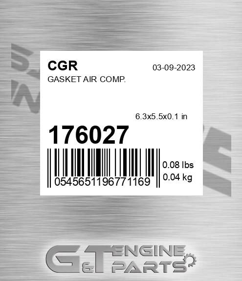 176027 Gasket Air Comp.