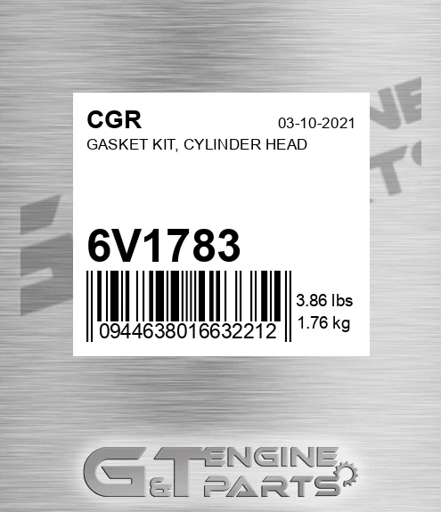 6V1783 CGR Gasket Kit, Cylinder Head