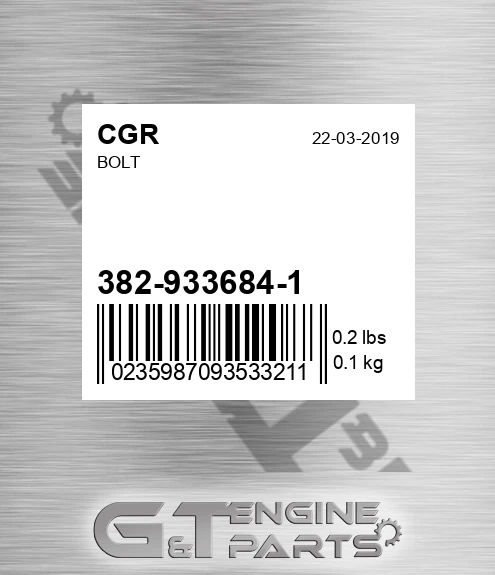 382-933684-1 Bolt for CGR