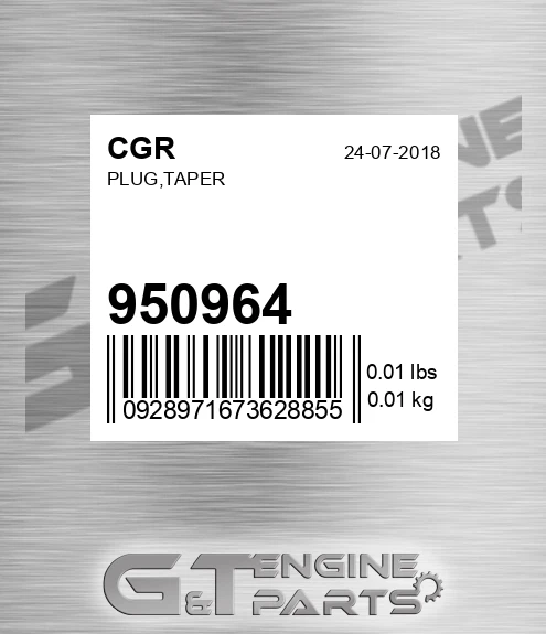 950964 CGR Plug,taper