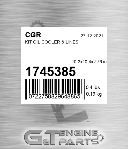 1745385 CGR Kit Oil Cooler & Lines