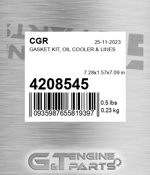 4208545 Gasket Kit, Oil Cooler & Lines