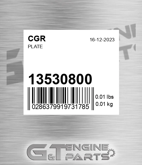 13530800 Plate