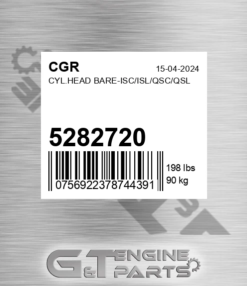 5282720 CGR Cyl.head Bare-isc/isl/qsc/qsl