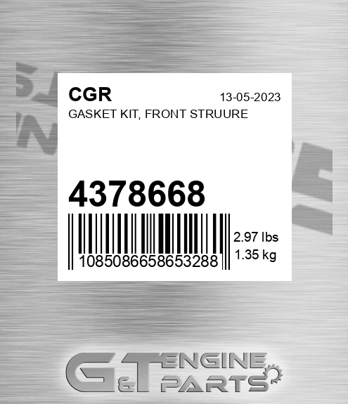 4378668 Gasket Kit, Front Struure