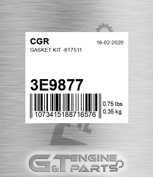 3E9877 Gasket Kit -8t7511
