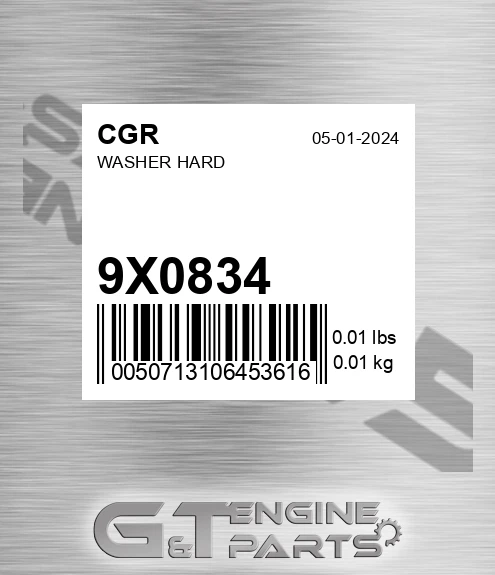 9X0834 Washer Hard for CGR