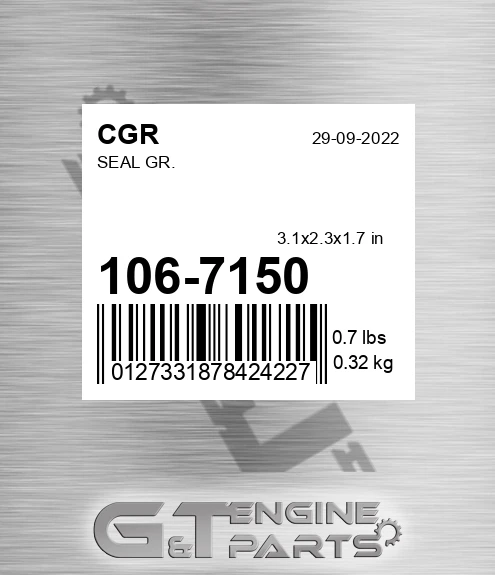 106-7150 CGR Seal Gr.