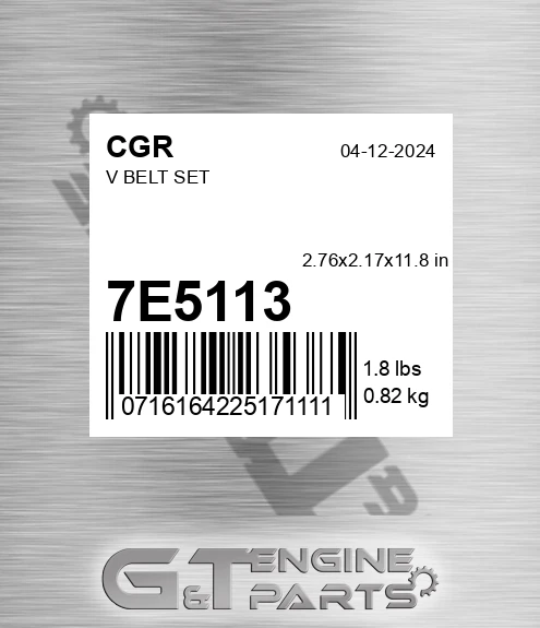 7E5113 V Belt Set
