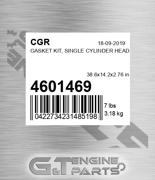 4601469 Gasket Kit, Single Cylinder Head