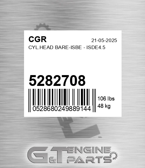 5282708 CGR Cyl.head Bare-isbe - Isde4.5