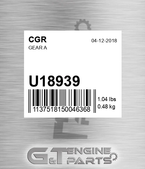 U18939 Gear A