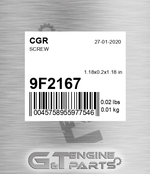 9F2167 CGR Screw