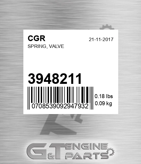 3948211 Spring, Valve