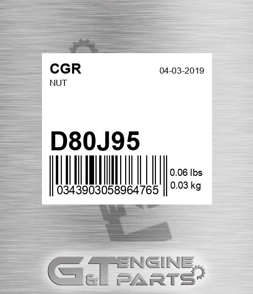 D80J95 CGR Nut