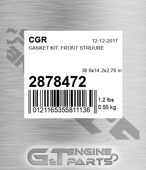 2878472 Gasket Kit, Front Struure