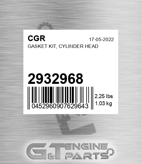 2932968 Gasket Kit, Cylinder Head