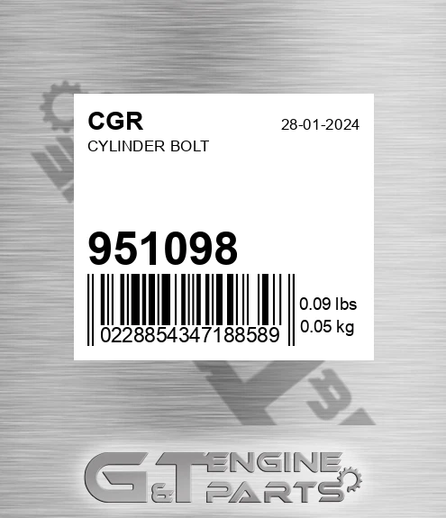 951098 Cylinder Bolt