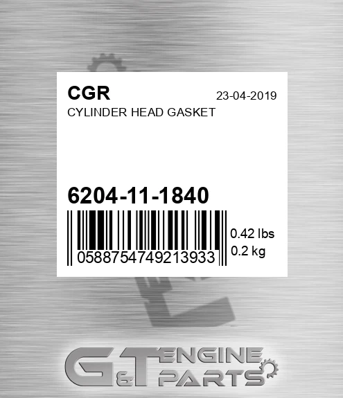6204-11-1840 Cylinder Head Gasket