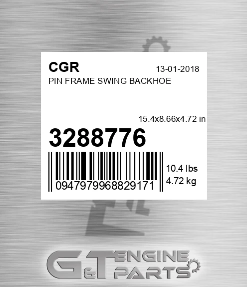 3288776 CGR Pin Frame Swing Backhoe