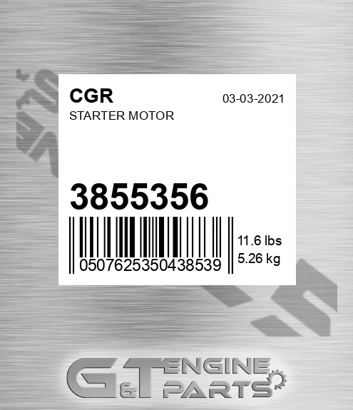 3855356 CGR Starter Motor