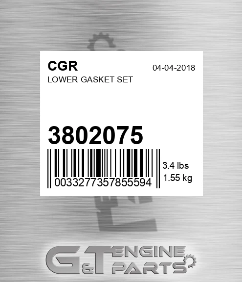 3802075 CGR Lower Gasket Set