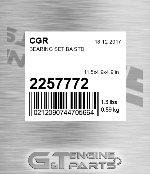 2257772 CGR Bearing Set Ba Std
