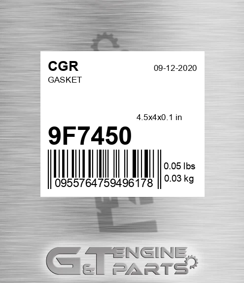 9F7450 Gasket
