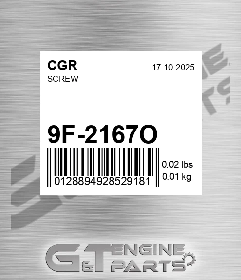 9F-2167O CGR Screw