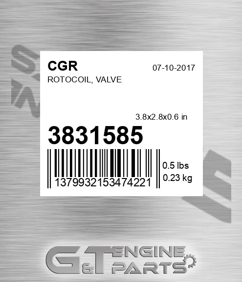 3831585 CGR Rotocoil, Valve