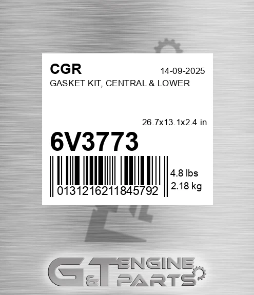 6V3773 CGR Gasket Kit, Central & Lower