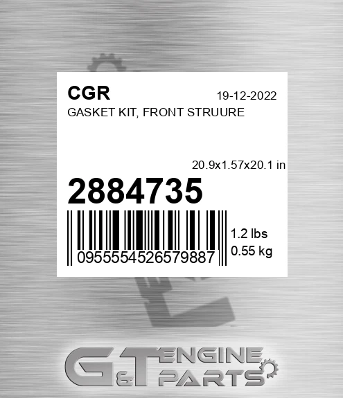 2884735 Gasket Kit, Front Struure