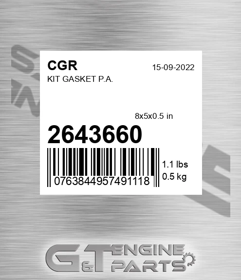 2643660 CGR Kit Gasket P.a.