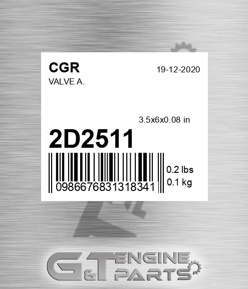 2D2511 CGR Valve A.