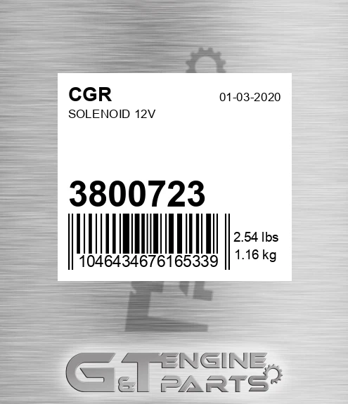 3800723 Solenoid 12v