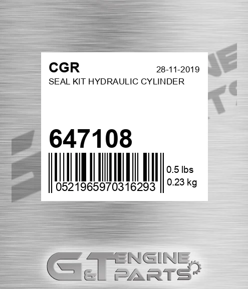 647108 CGR Seal Kit Hydraulic Cylinder