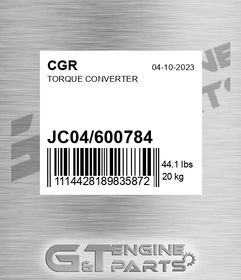 JC04/600784 Torque Converter