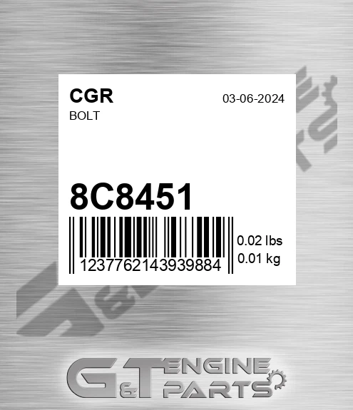 8C8451 CGR Bolt