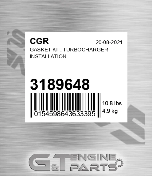 3189648 Gasket Kit, Turbocharger Installation