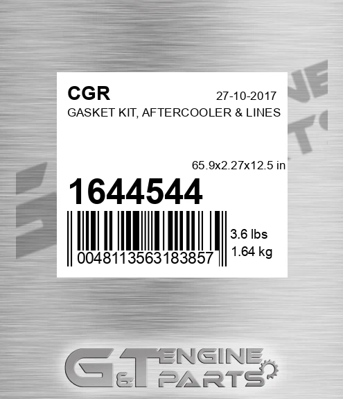 1644544 Gasket Kit, Aftercooler & Lines